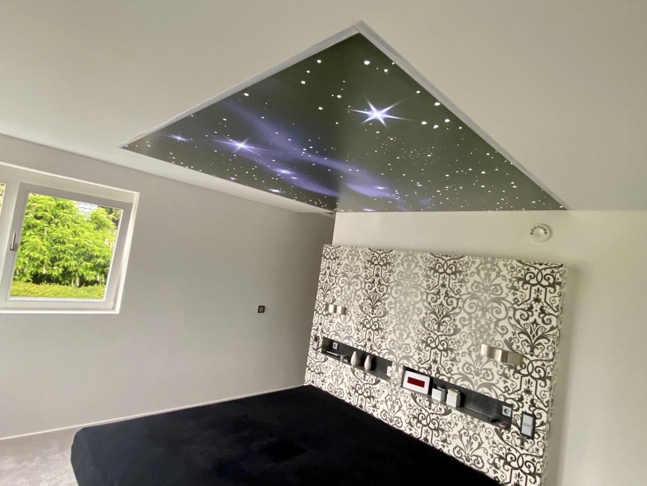 Lichtdecke Spanndecke Schlafzimmer Deckenfeld LED