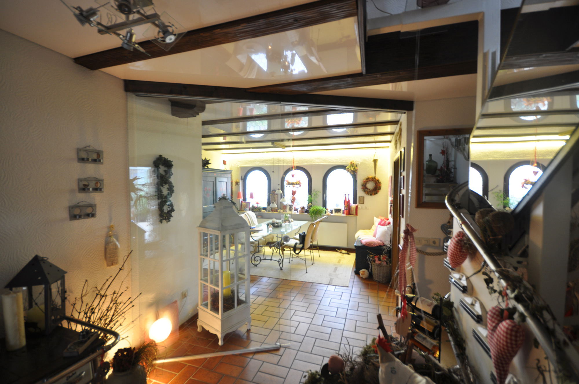 Esszimmer mit Balken: CBSpanndecken