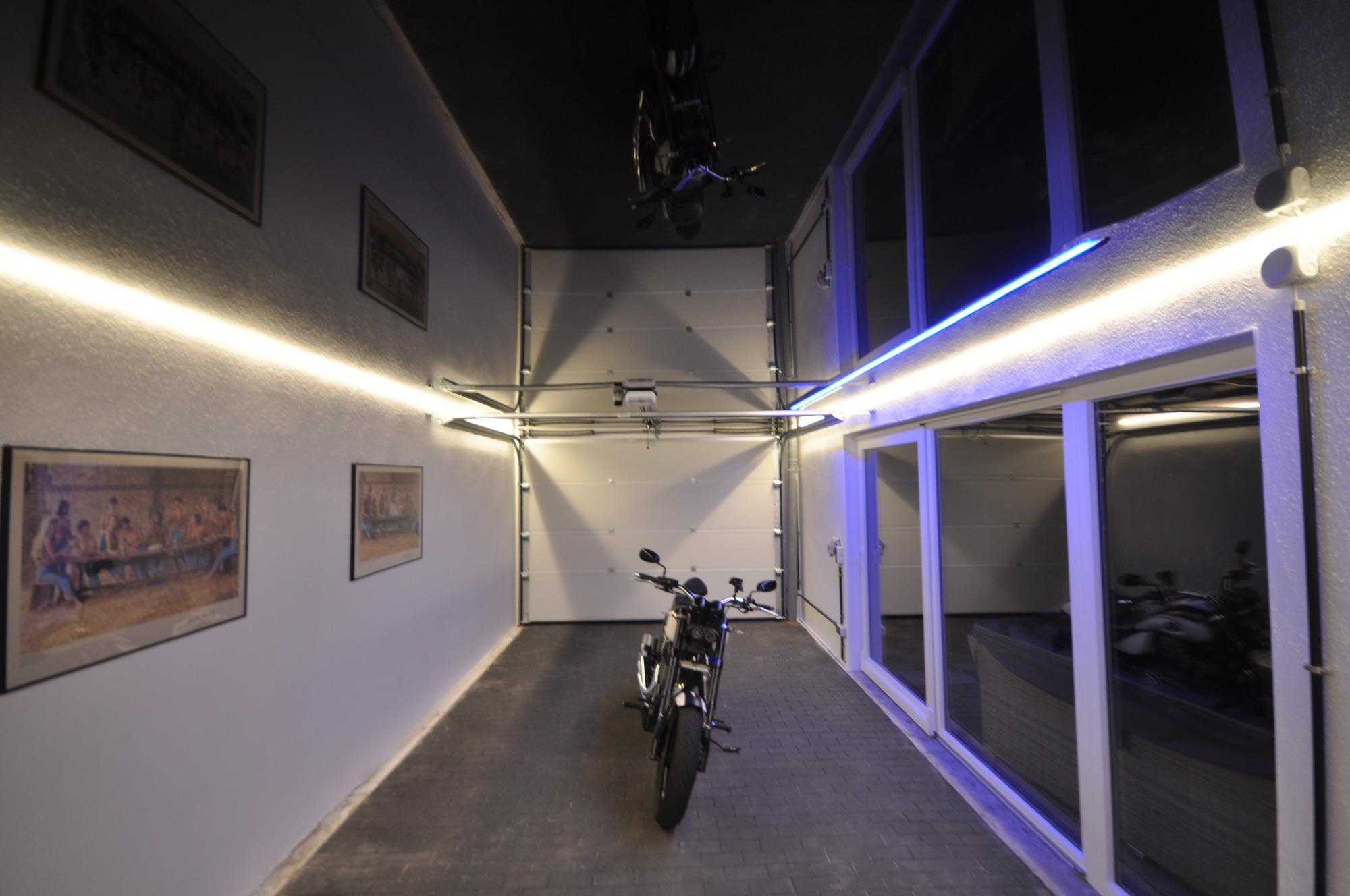 Lackspanndecke Garage Motorrad