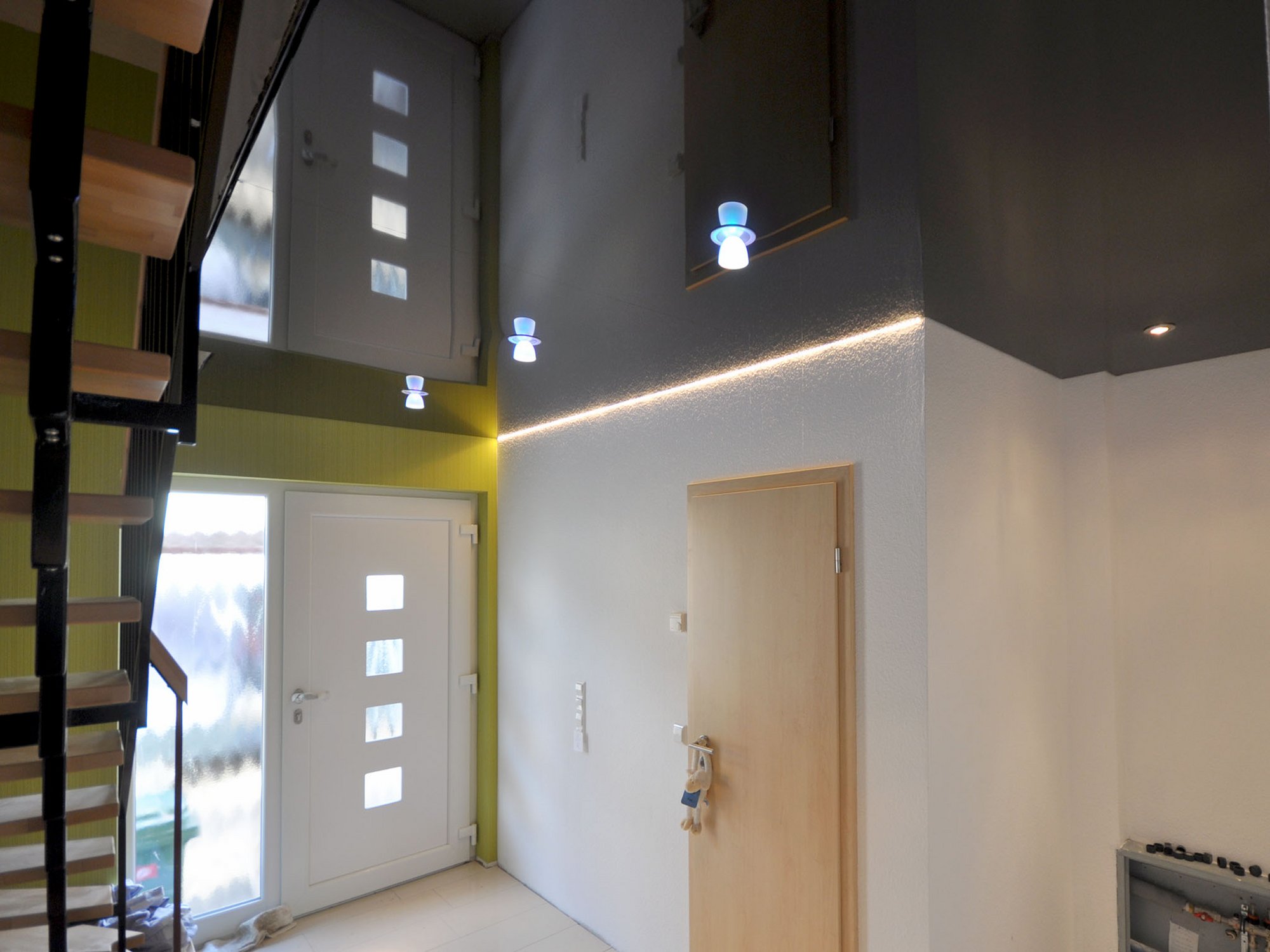 Lackspanndecke Flur Swarovski LEDband Spanndecke LED