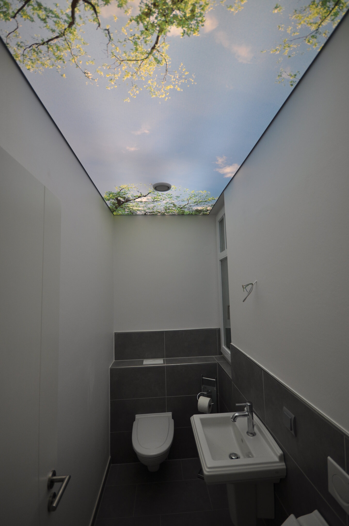 wc_spanndecke_lichtdecke_bedruckt_motiv_himmel_led_ledband_umlaufend_powerled Lichtdecke WC hinterleuchtet LED